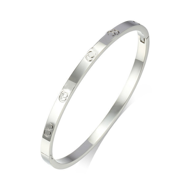 

6mm Charm Bracelets Women Love Bangle Men Luxury Designer Jewelry Stainless Steel Buckle Gift Silver Rose Gold Diamond Bangles Mens Bracelet 22ms H1