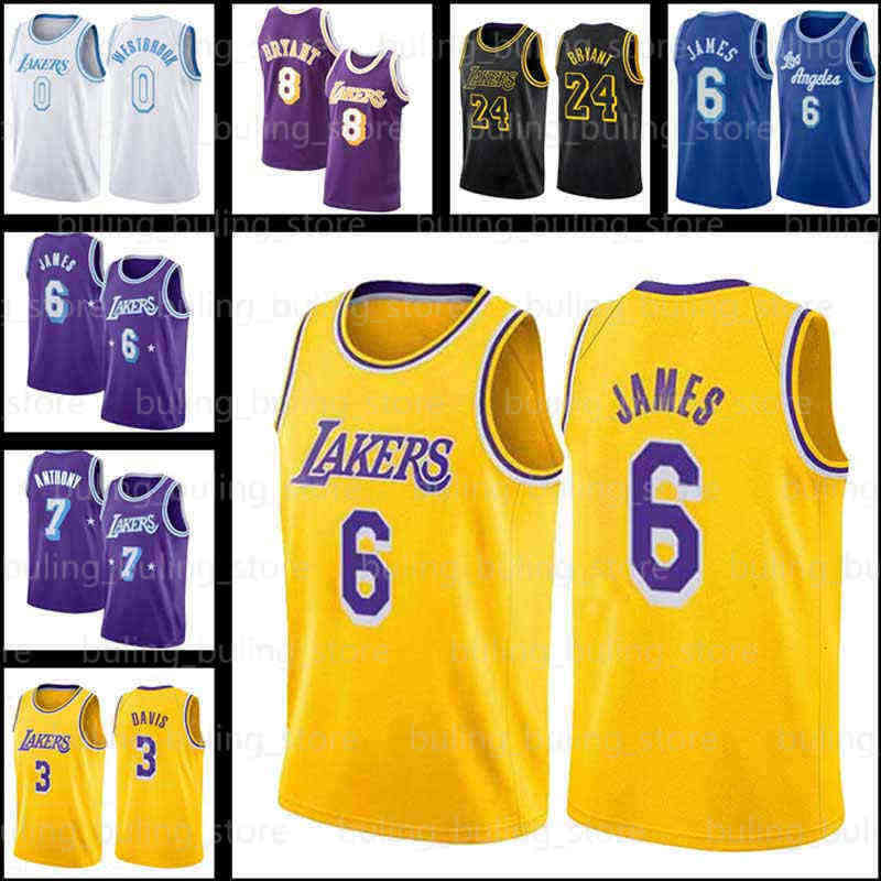 

6 23 0 Lebron James Jersey Carmelo Anthony Russell Westbrook Basketball Jerseys 8 Davis Los Angeles''Lakers''Kobe''Bryant''City Black Mamba