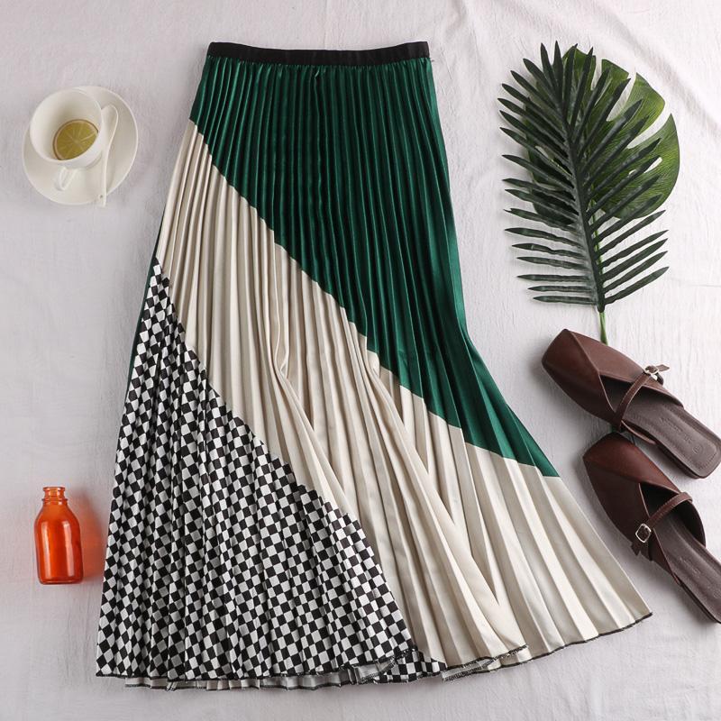 

Skirts C26 Autumn High Waist Show Thin Stripe Plaid Pleated Half Skirt Mix With Long And Medium Casual Children, See chart