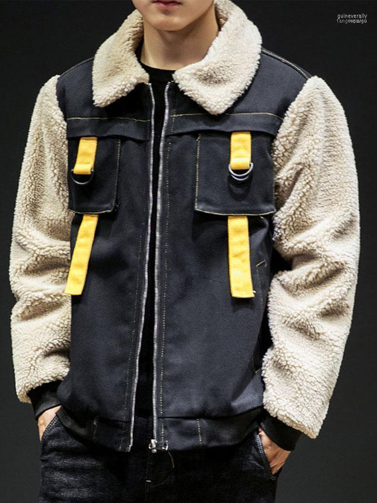 

Men's Down & Parkas 2022 Winter Lamb Wool Real Fur Lined Parka Jacket Male Reversible Coat Clothes Men Short Overcoat Zipper Thicken Korean1, Khaki