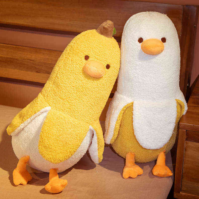 

Plush Dolls 50/70CM Creative Banana Duck Plush Toys Pillow Soft Down Cotton Cartoon Sleeping Pillow Home Sofa Bed Decoration Girl Gifts T220914, Yellow