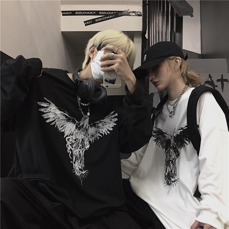 

Women's Hoodies & Sweatshirts Japanese Autumn Ins Long-sleeved Ulzzang -3XL Streetwear Vintage Gothic Devil Cartoon Casual Hip-hop Female H