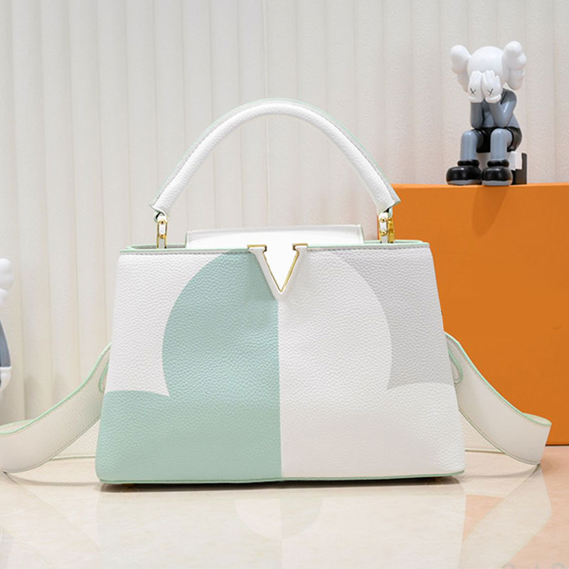 

Capucines Handbag Crossbody Bags Genuine Leather Removable Strap Fashion Letter Flowers Gold Hardware Women Tote Bag High Quality Hand Bag Two Size M59532