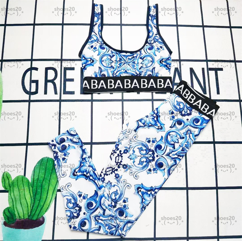 

Blue Grass Yoga Outfits Quick Dry Sports Vest Pants Luxury Clothing Fitting Elastic Leggings Womens Workout Sportswear Designer Sportswears