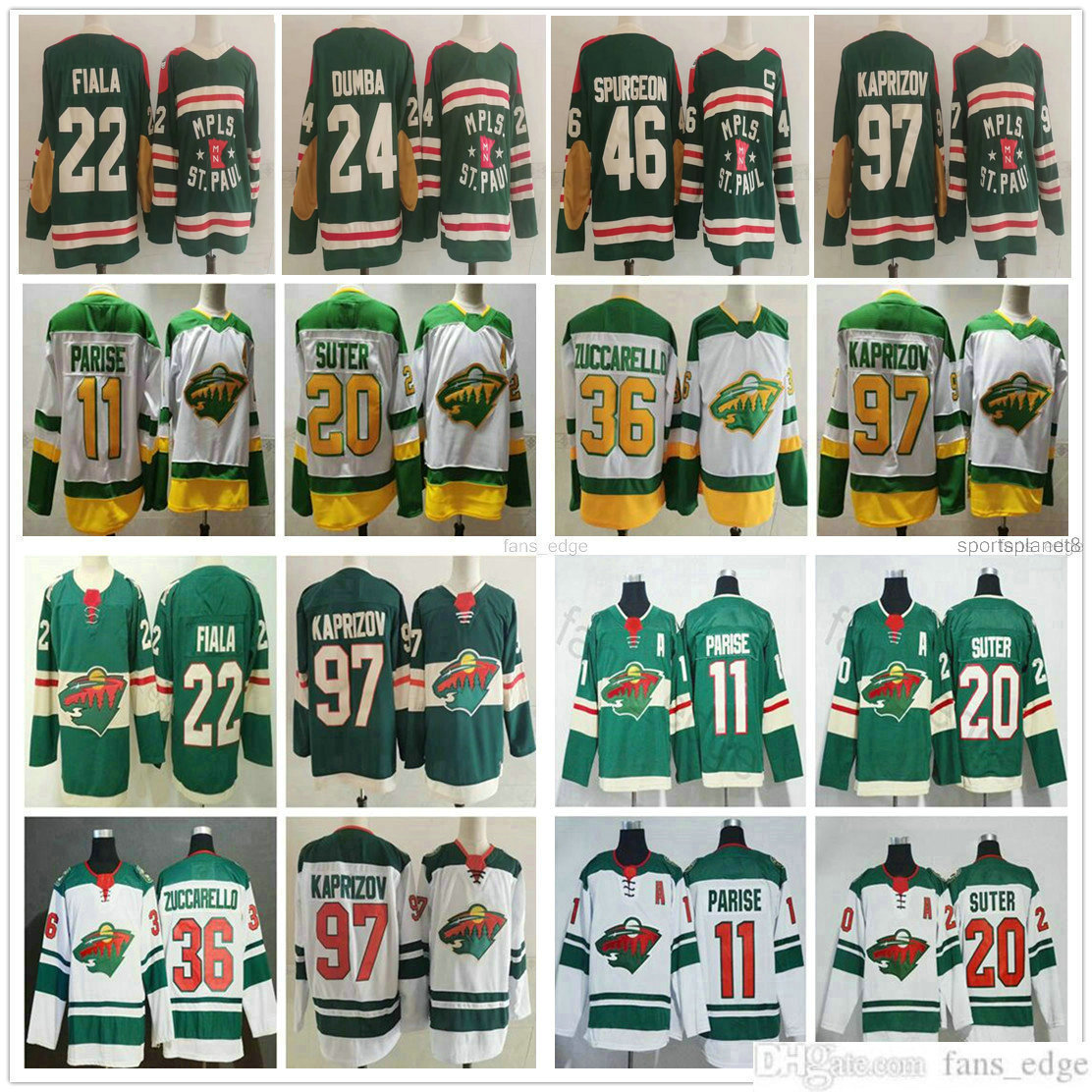 

2022 Winter Classic Minnesota Wild 97 Kirill Kaprizov''Nhl''Jerseys 46 Jared Spurgeon 36 Mats Zuccarello 22 Kevin Fiala 24 Matt Dumba Reverse Green, As picture men size s-xxxl