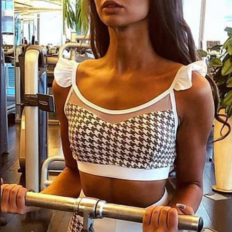 

InX Sexy plaid swimsuit with ruffles High waist bikini set Mesh transparent swimwear women Bather Push up swimsuit Bathing suit Y200319, X19sw2379-1