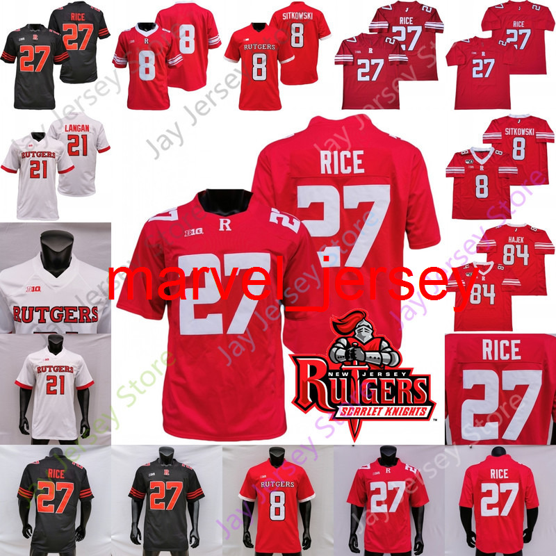 

Rutgers Scarlet Knights Football Jersey NCAA College Ray Rice Isaih Pacheco Bo Max Melton Vedral Cruickshank Shameen Wright-Collins Olakunle, Red vii 2020