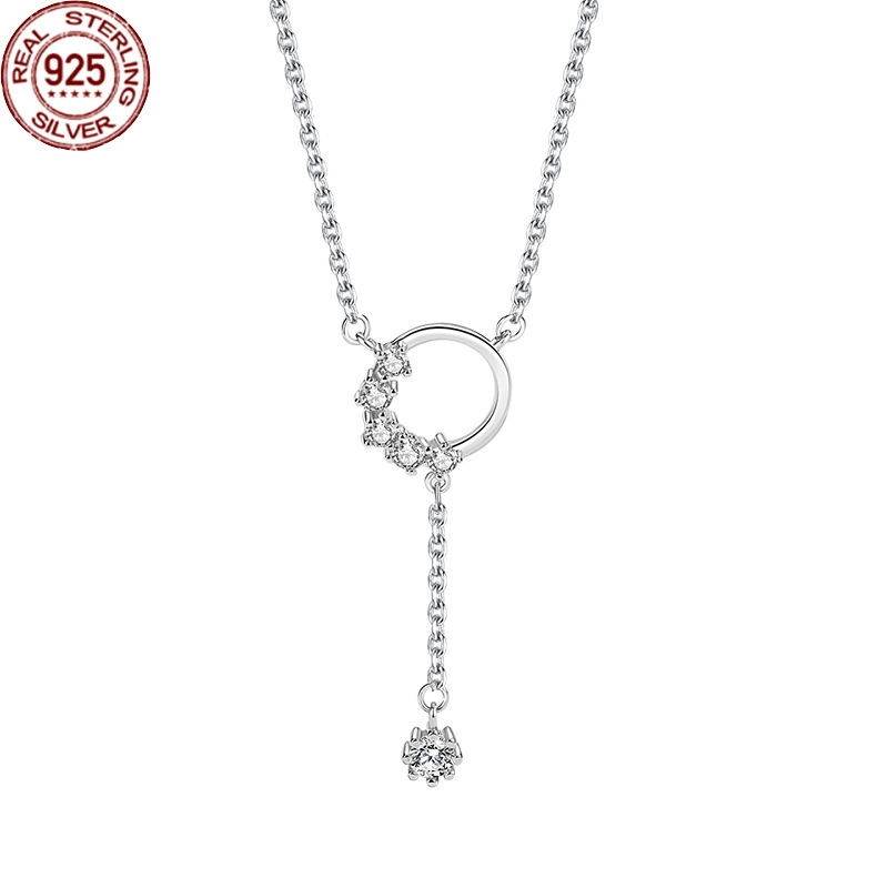

Passionate Necklace Women's s 925 Sterling Silver Korean Version Micro Inlaid R
