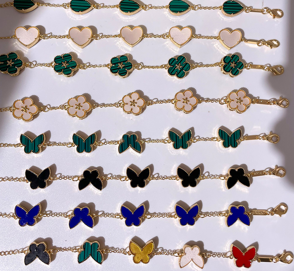 

Cuff Nothing2 Colorful Butterfly Flower Love Heart Bracelet For Women Waterdrop Link Chain Adjustable WholesaleCuff