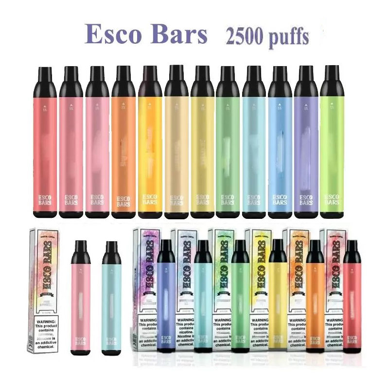 

ESCO BARS 2500 Puffs Disposable Vape Pod By Pastel Cartel e cigarette Pre-filled 6ml pod device 5% Strength 1000mAh Battery VS bang xxl