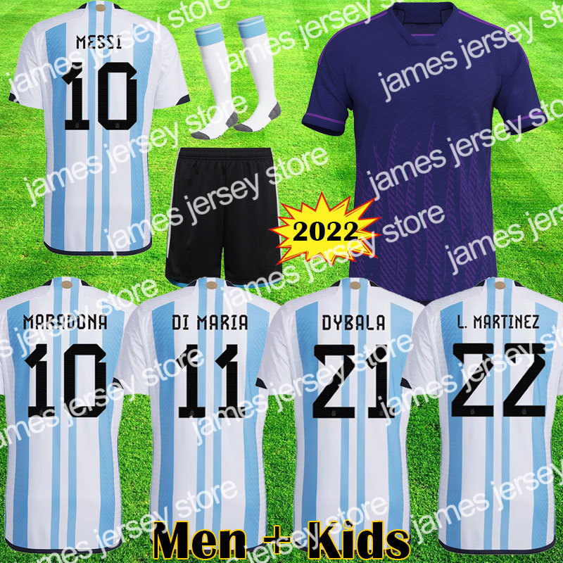 

New 2022 Argentina QATAR World Cup Soccer Jersey Copa america Jerseys 2022 DYBALA Fans Player Version Football Shirt ICARDI MASCHERANO camiseta, Player version away