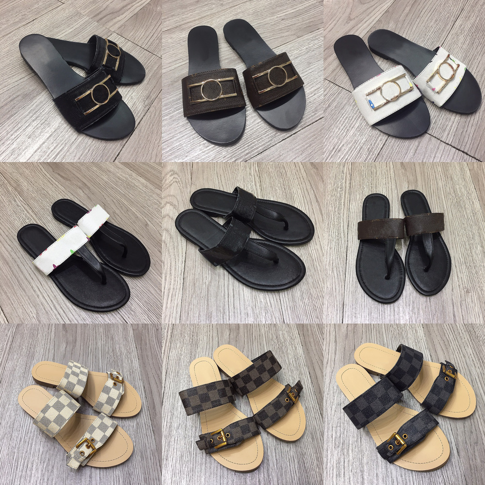 

Designers Beach Women's Loafers Flip-Flops Outdoor Rubber Leather Travel Slipper Fashion Summer Ladies Slide Slippers Sandals Non-slip Luxurys Sole Thong shoe, 211-5-1
