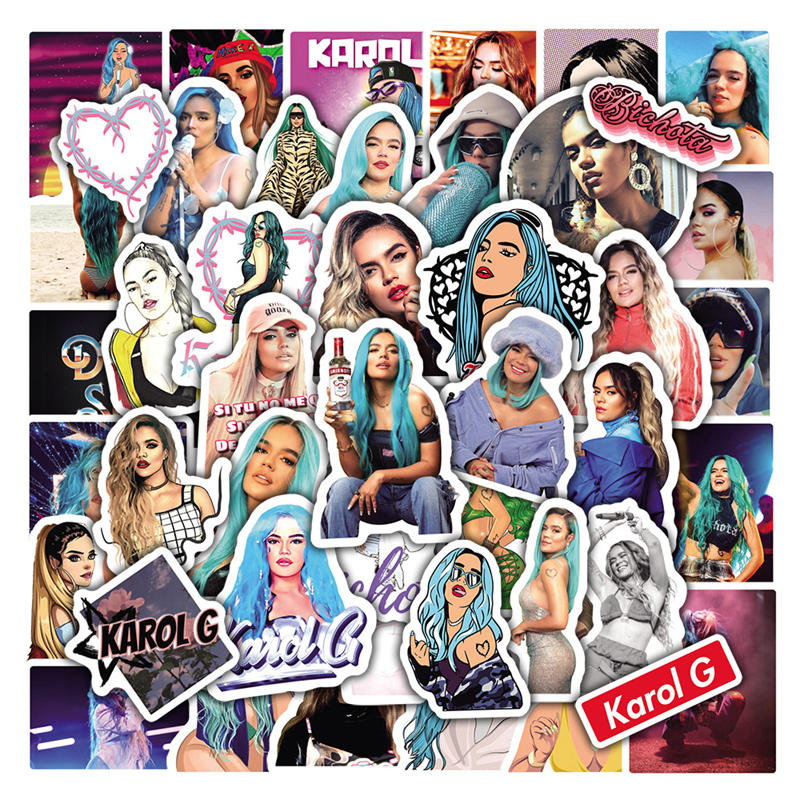 

50pcs Karol G Sticker Pack for Laptop Skateboard Motorcycle Decals, Multi colors