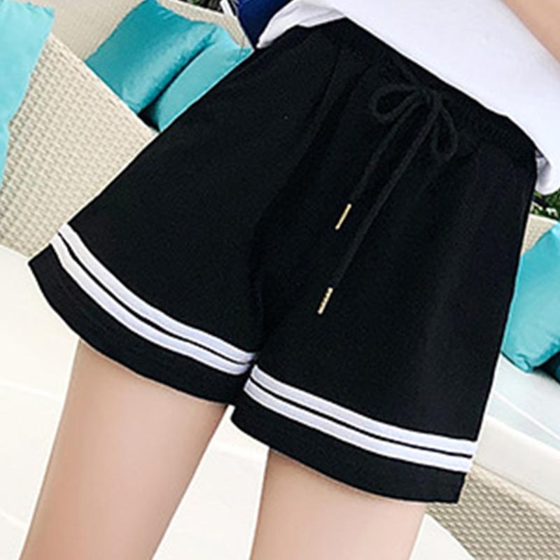 

Women' Shorts Elastic Lace-Up Casual Breathable Women Retro Korean Version Loose Thin Wide Leg Sports Running Fitness PantsWomen, White