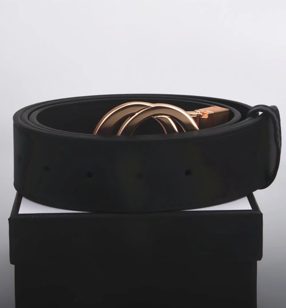 

Designer Belts For Womens Belt Mens Leather Black Silver Gold Buckle Men Classic Casual Wide 3.8CM, Nobox