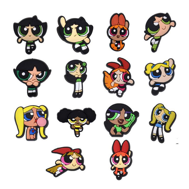 

Fast delivery Pvc Croc Charms cartoon Animal Shoe Accessories Decorations Charms Buckle for Clog Buttons Soft Rubber