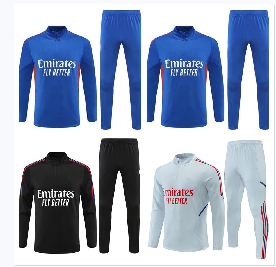 

Lyonnais Men' Tracksuits LOGO embroidery OL soccer Training clothing outdoor jogging shirt, Black