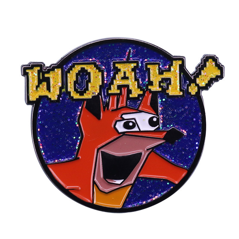 

Cartoon Game Crash Bandicoot Woah Aku Mask Enamel Brooch Pin Lapel Metal Pins Brooches Badges Exquisite Jewelry Accessories, As picture