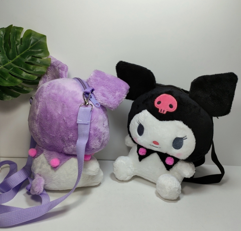 

2022 Kuromi Stuffed bags Animals Children's cartoon casual backpack cute new small plush backpack for women/kids, Customize