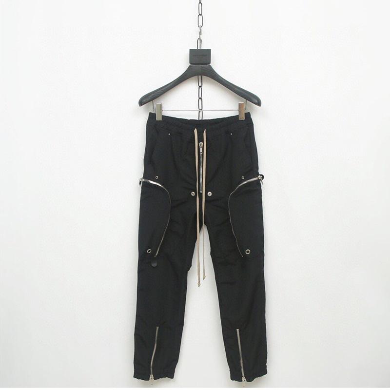 

Men' Pants High Street Hip-hop RO Bend Zipper Work Casual Trousers Streetwear Techwear Drawstring, Black