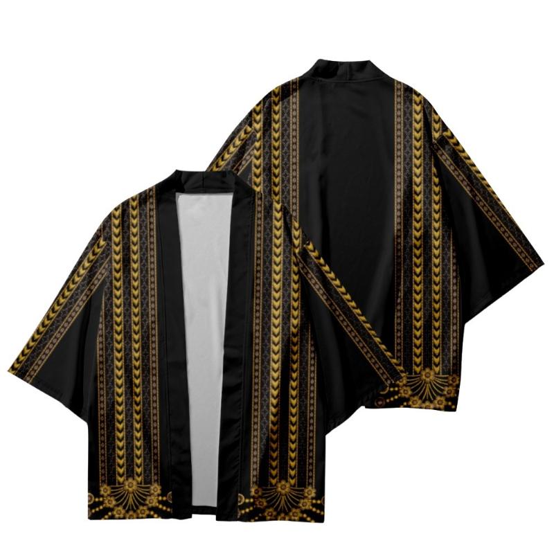 

Ethnic Clothing Striped Floral Printed Japanese Kimono Beach Shorts Traditional Anime Clothes Cardigan Cosplay Men Women Yukata Shirt Blouse