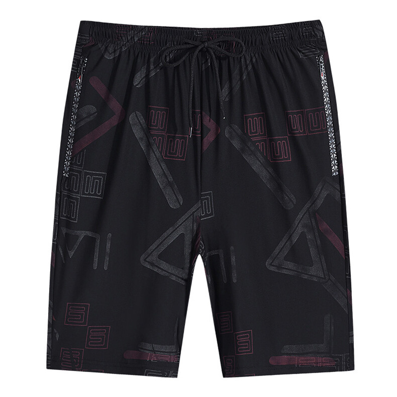 

2022 Summer thin ice silk geometric camouflage casual men short pants streetwear mans street wear workout shorts korean fashion, Red