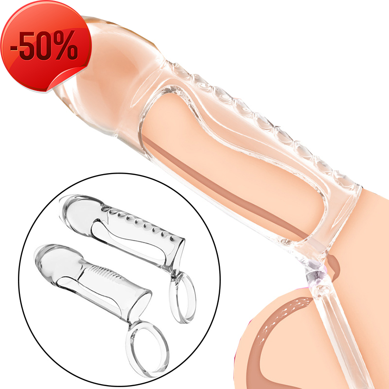 Transparent Cock Ring Enlargement Extender Delay Ejaculation Sex Toys for Men Penis Male Chastity Device Sex shop for couples-image-783549176
