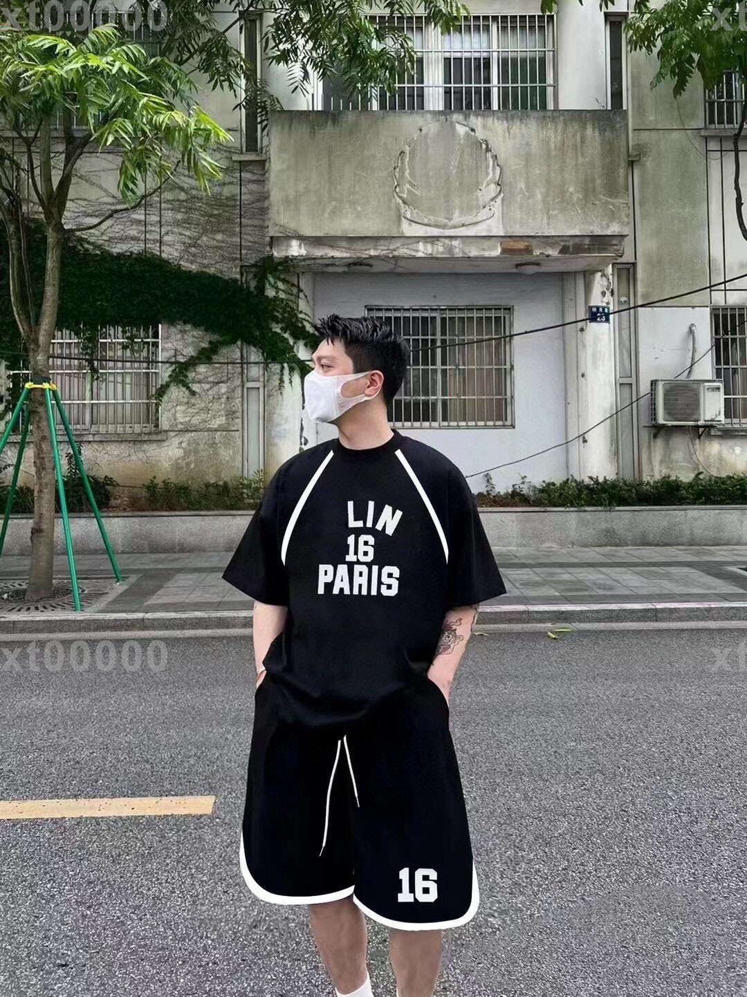 

22SS Designer Letter Printed T Shirts Tee Fashion Sweatshirt High Street Short Sleeve Summer Casual T-Shirt Breathable Men Women Crew Neck Tees Dresses for Women 9-705, Black