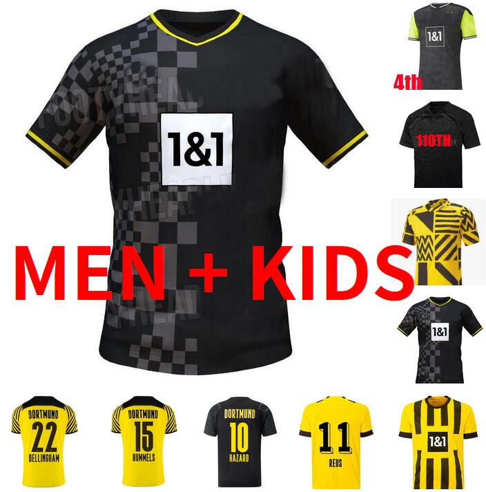 Reus Soccer Jersey 22 23 Football Shirt Player Version Dortmund Neongelb Bellingham Hummels Brandt Borussia Men Kids Kit Set Maillot de Foot 2021