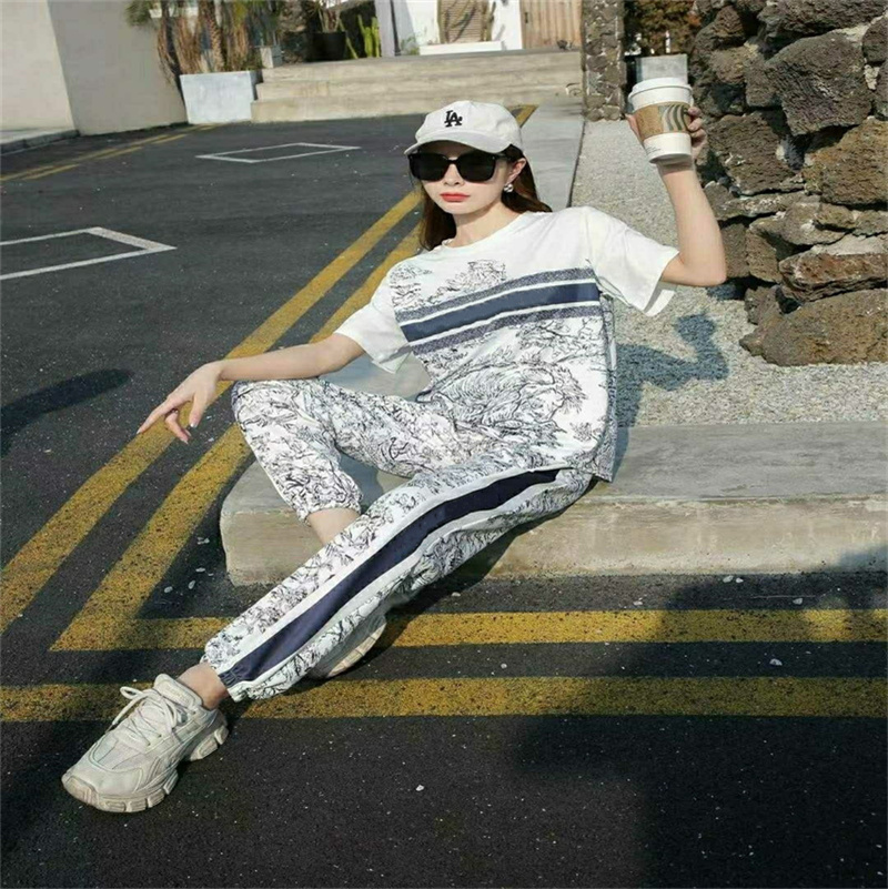 

Women'S Two Pants Forest Cotton Shirt Lace Stitching Stretch Casual Tracksuit T-Shirt Tracksuit Sweatshirt, Additional postage