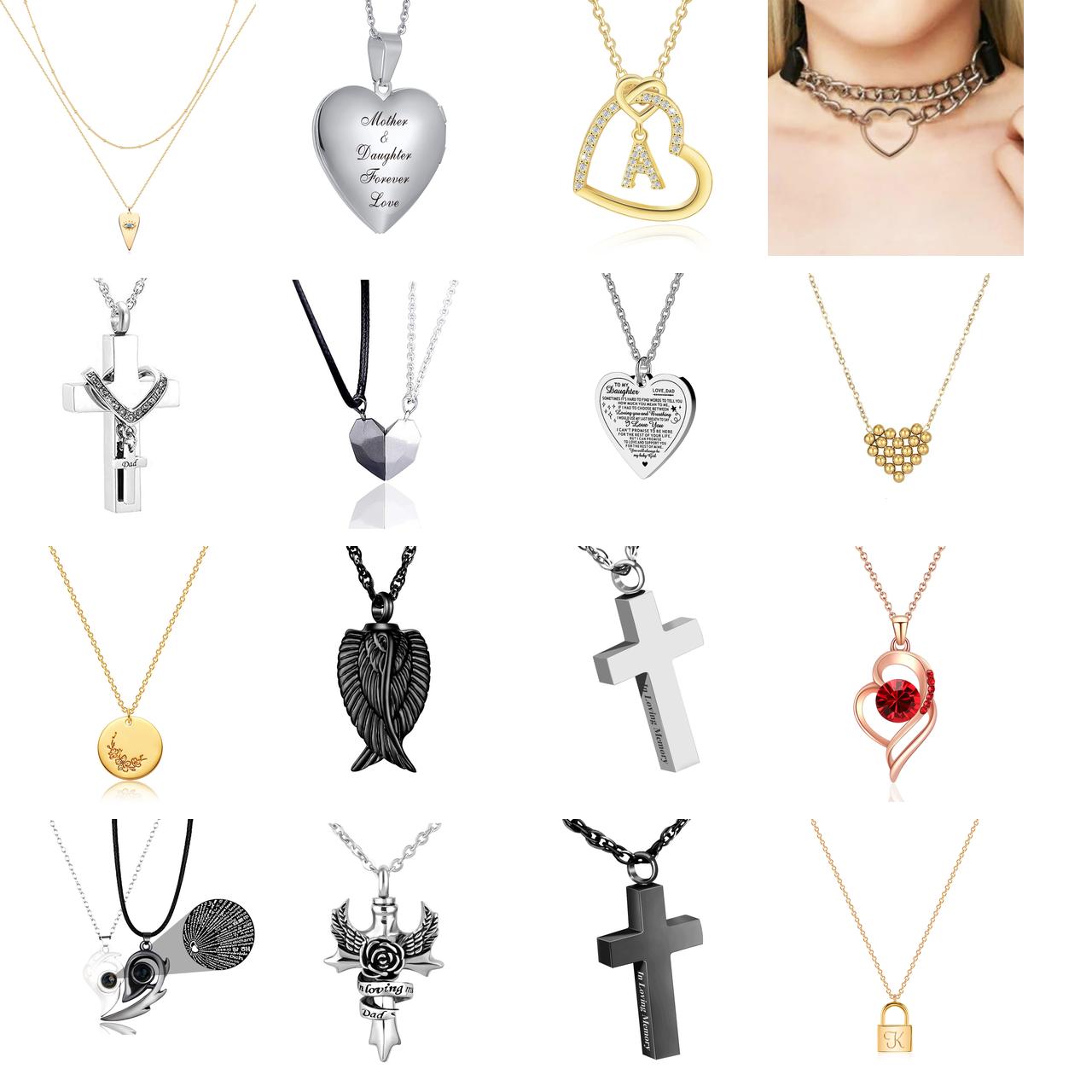

Pendant Necklaces Heart Necklace And Earring Sets No Fade Titanium Steel Plated 18k Gold Love Chain For Girls Lady amCHQ