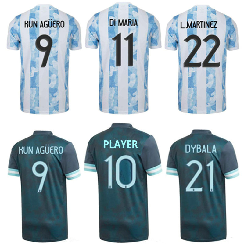

2022 Argentina Player Version Soccer Jerseys 22 23 DI MARIA DYBALA Football Shirt kun AGUERO MARADONA MONTIEL MARTINEZ maillots men kids kits ALVAREZ camesita mykit, Player 2020 away +patch