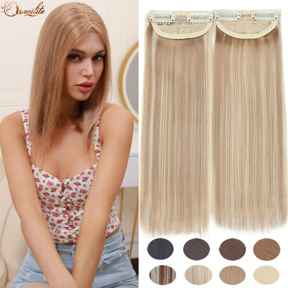 Costume Accessories Snoilite Synthetic Clip in Hair Pad Seamless Top Invisible Piece Thickened Hair Root Pad Straight hair Natural Fake-image-772562792