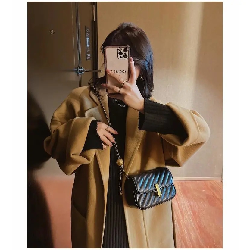

Diamond Lattice Chain Bag Female Satchel Contracted Korean Version, Black