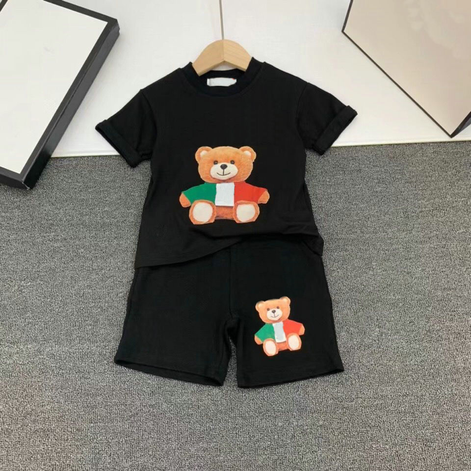 

New Designer Style Children's Clothing Sets For Summer Boys And Girls Sports Suit Baby Infant Short Sleeve Clothes Kids Set, White