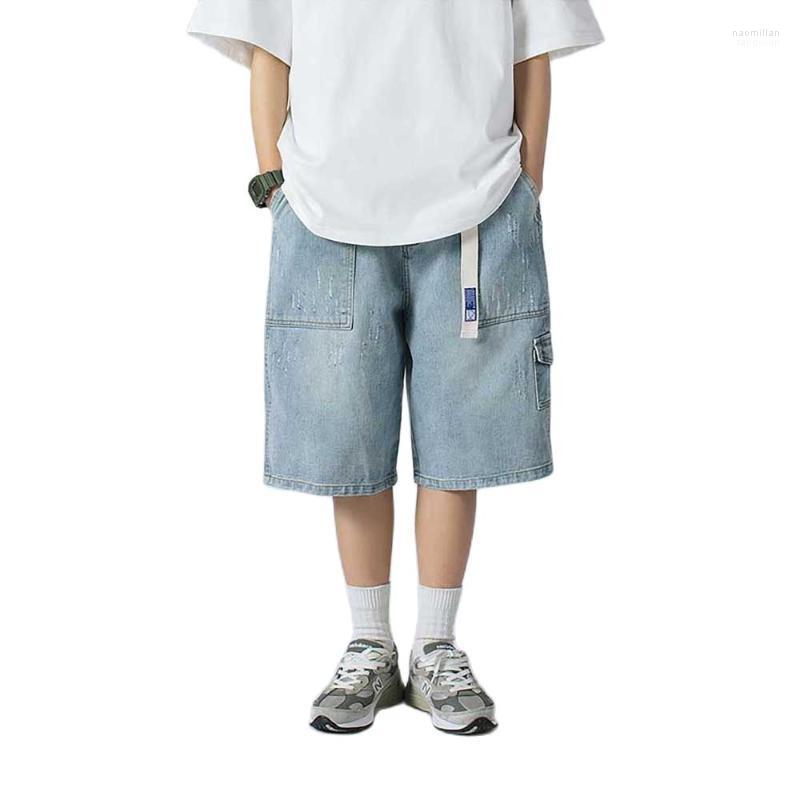 

Men's Shorts Fashion Denim Men And Women Casual Cargo Short Straight Loose Fit Baggy Beachshorts Streetwear Harem JeansMen's Naom22, Blue