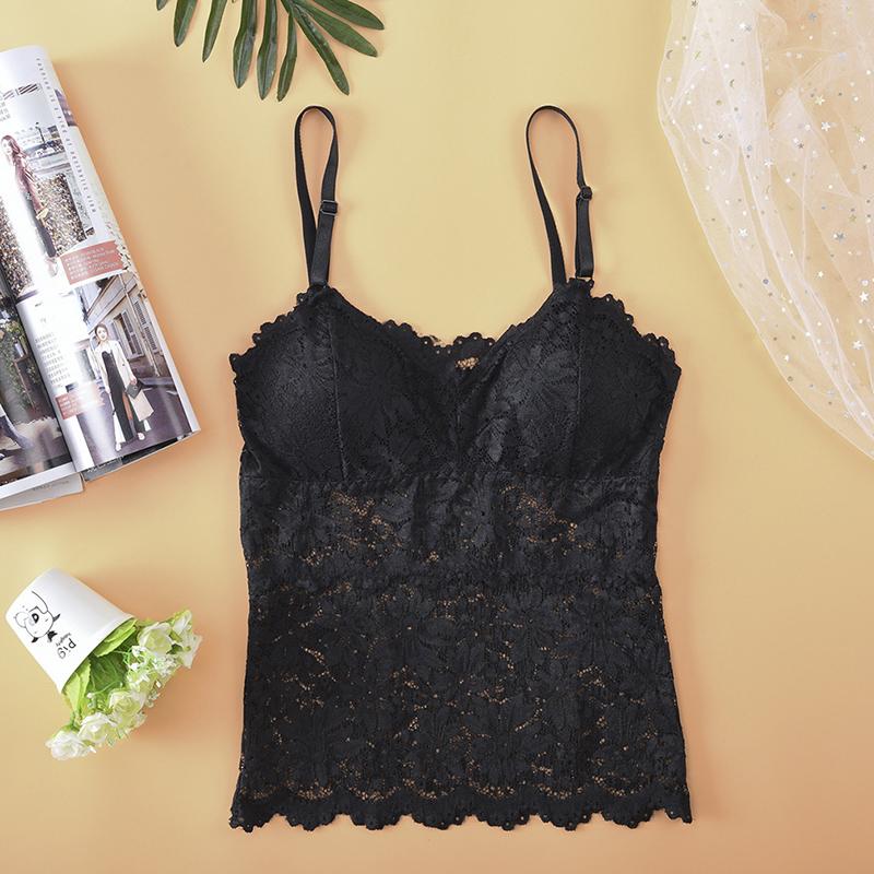 

Women's Tanks & Camis Summer Lace Design Solid Color Sexy V-Neck Patchwork Polyester Material Fashion Tank Tops Women, Wine red