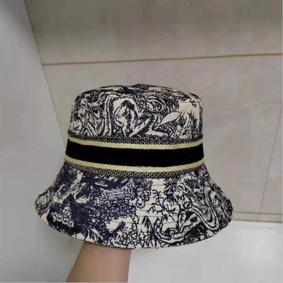 

women Bucket Hat CD Designer Beanie Cap Womens Wide Brim Hats Casual Pure Cotton Letter Fashion Sandy Beach Sun Caps 10 Colour Hig232q