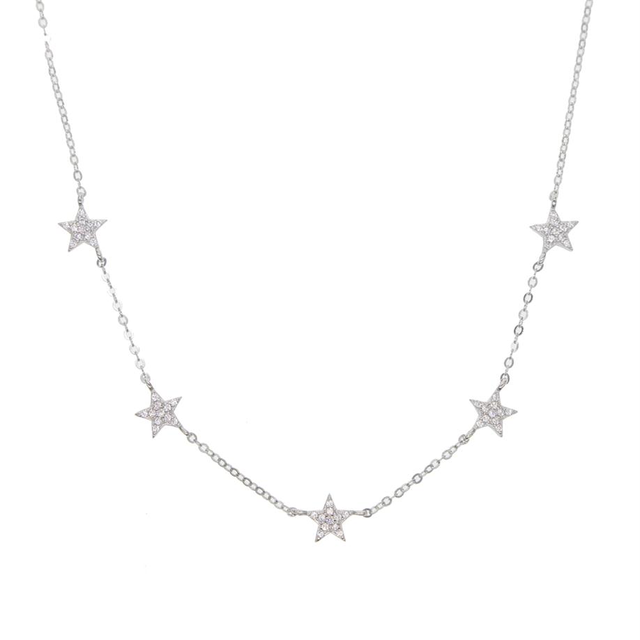 925 sterling silver star necklace micro pave cz cute lovely star charm delicate minimal fine silver chain choker charming necklace200e