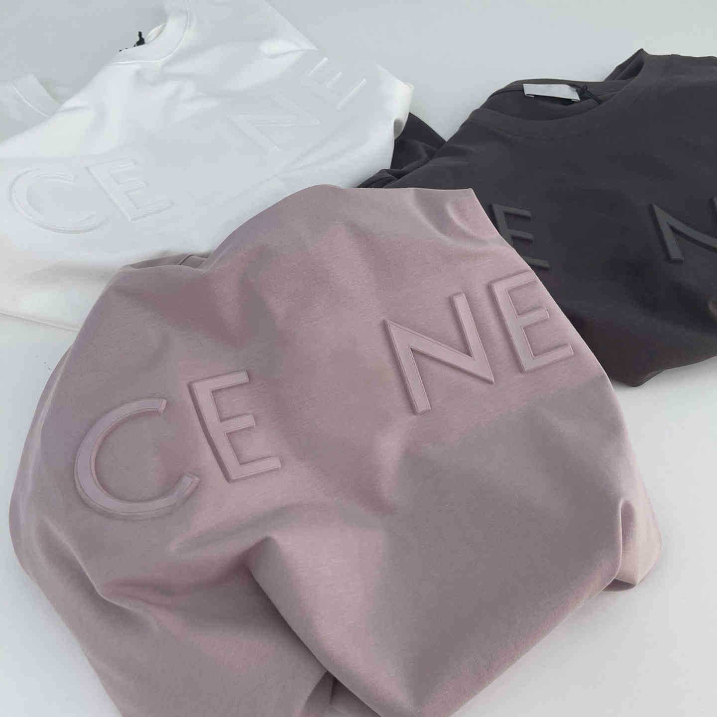 

CE + steel three dimensional letter printing loose casual sports men' and women' Short Sleeve T-Shirt, Sunlight white