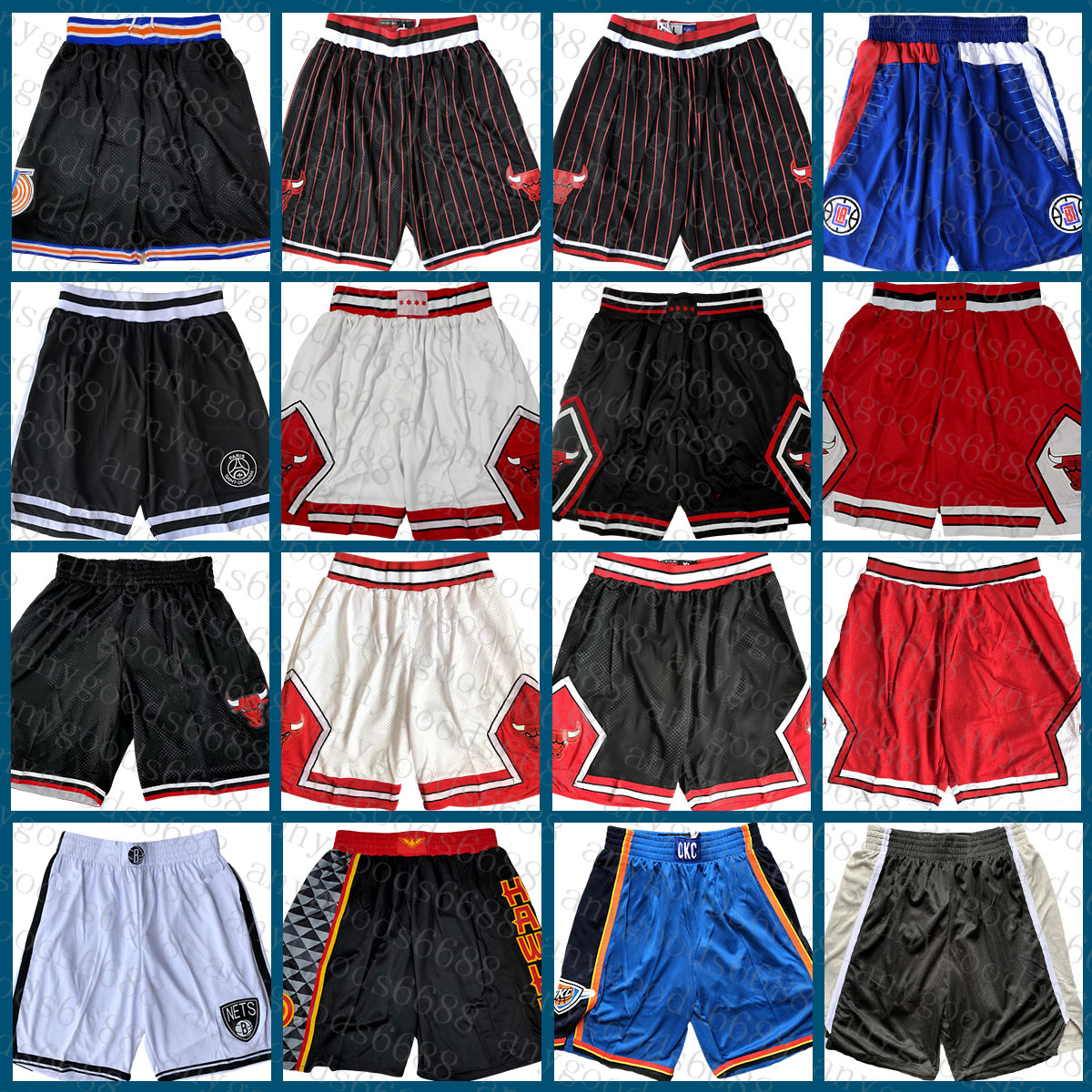 

2022 New Chicagos Bull Basketball Shorts Portlands Jersey Trail Multi Blazer Pocket Shorts Atlantas Hawk Bostons Celtices Miamis Heats 004