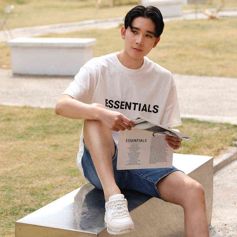Fashion Essentials Designer Couples t shirts Fog Double Thread Short Sleeve Summer Loose Cotton Trendy Men's T-shirt Ins