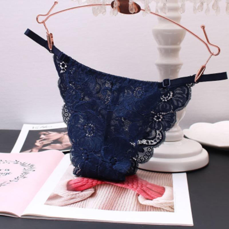 

Underpants Men Sexy Sissy Pouch Panties Lace G-string Thongs Brief Underwear Thin BeltUnderpants, Black