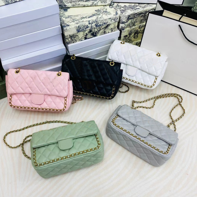 

2022 Macaron Color Quilted Flap Chain Bag Handbag Purses Vintage Retro Patent Crossbody Shoulder Bags Messenger Backpack Party Clutch Hand BAG S41801, White