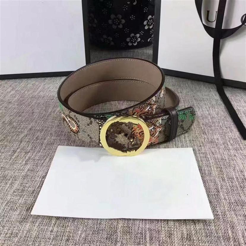 

Tiger printed belt Womens Belt Ceinture buckle mens designer belts Leather Black Snake Big Gold Buckle Classic SIZE 105-125CM300q243Z