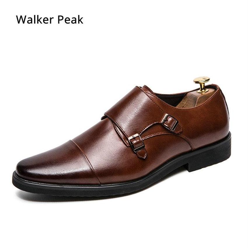 

Dress Shoes Size 38-48 Mens Double Monk Strap Oxford Leather Square Toe Classic Casual Comfortable Gradual Loafer Brand267I, Black