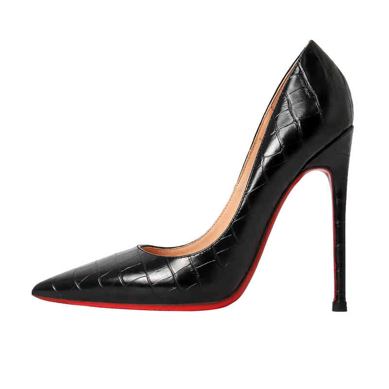 Nouveau 2022 Pour Femmes Chaussures À Talons Hauts Rouge Brillant Bas Marque Pompes Sexy 8cm 10cm 12cm Bout Pointu Parti De Bal De Mariage Chauss