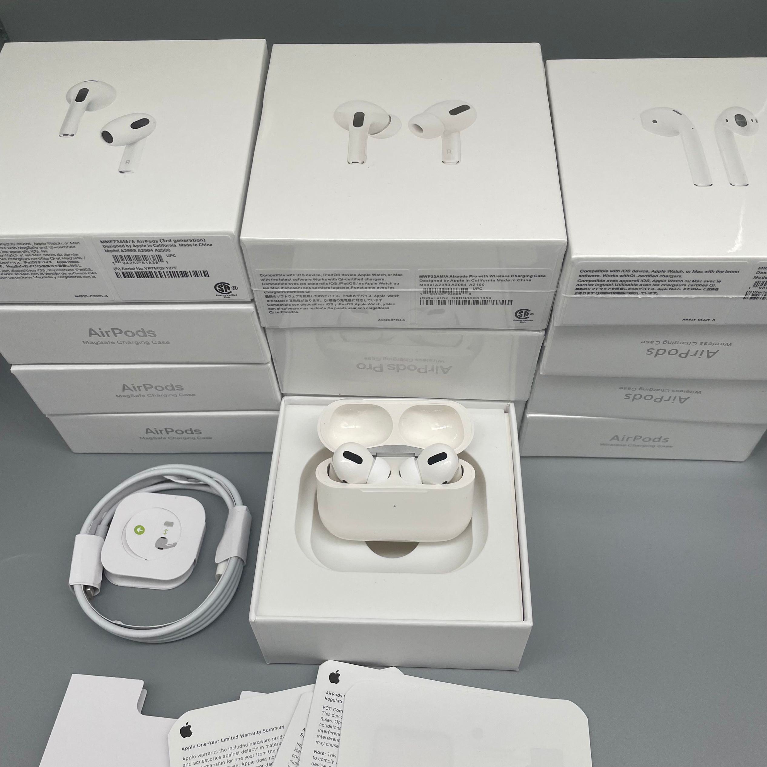 

Valid serial number AirPods 3 AirPods Pro earphones H1 Chip Rename GPS Metal Hinge Wireless Charging Bluetooth Headphones Pods Earbuds 2nd Generation headset, White