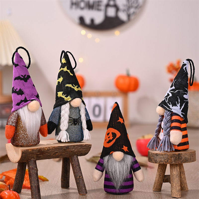 

Dwarf Doll Pendant Party Supplies New Halloween Decorative With Light Plush Toys Tree Charm Santa Xmas Gifts Spider Bat Faceless 6hb3 Q2