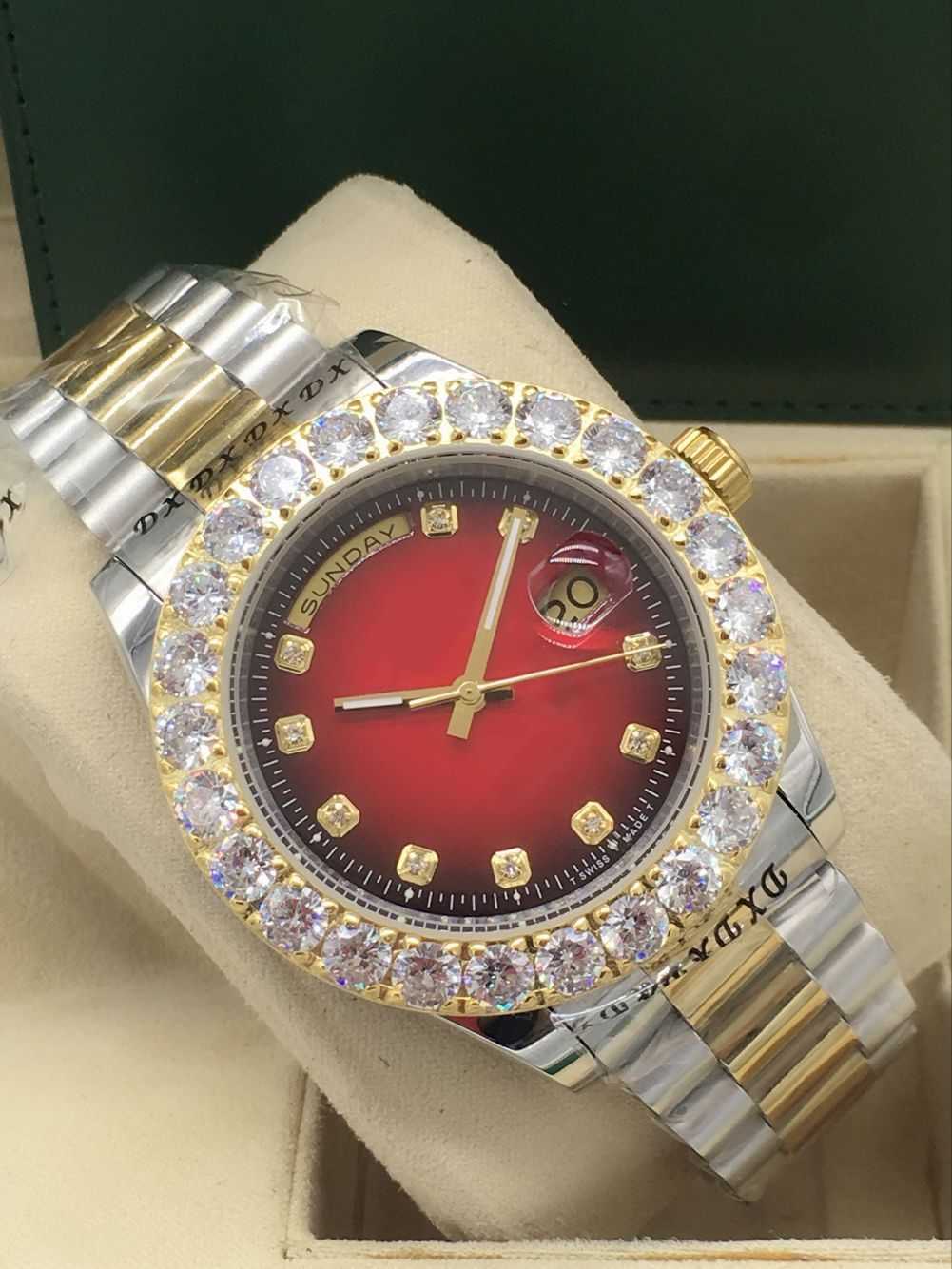 luxury watches for mens High Quality Automatic Movement Fashion designer Watches 43MM Big Diamond watch with Bezel Men Wristwatches mechanical re